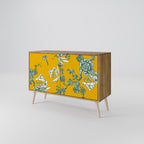 YELLOW CHINOISERIE 2-Door Sideboard in Oak Effect