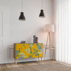 YELLOW CHINOISERIE 2-Door Sideboard in Oak Effect