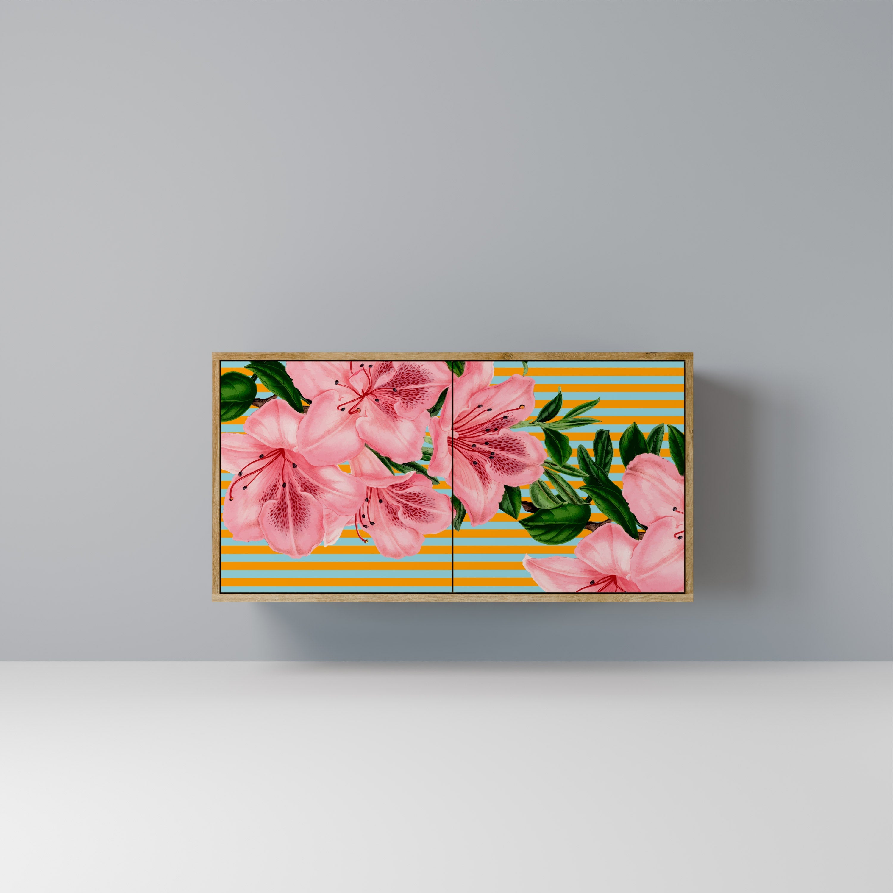 FRAGILE BEAUTY Aparador de 2 Portas em Efeito Carvalho