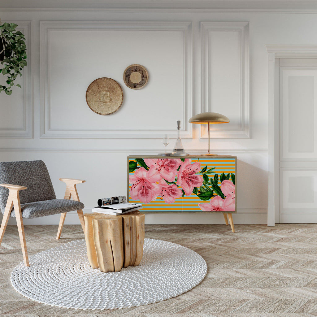 FRAGILE BEAUTY Aparador de 2 Portas em Efeito Carvalho