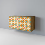 FLORAL DECOR Aparador de 2 Portas em Efeito Carvalho