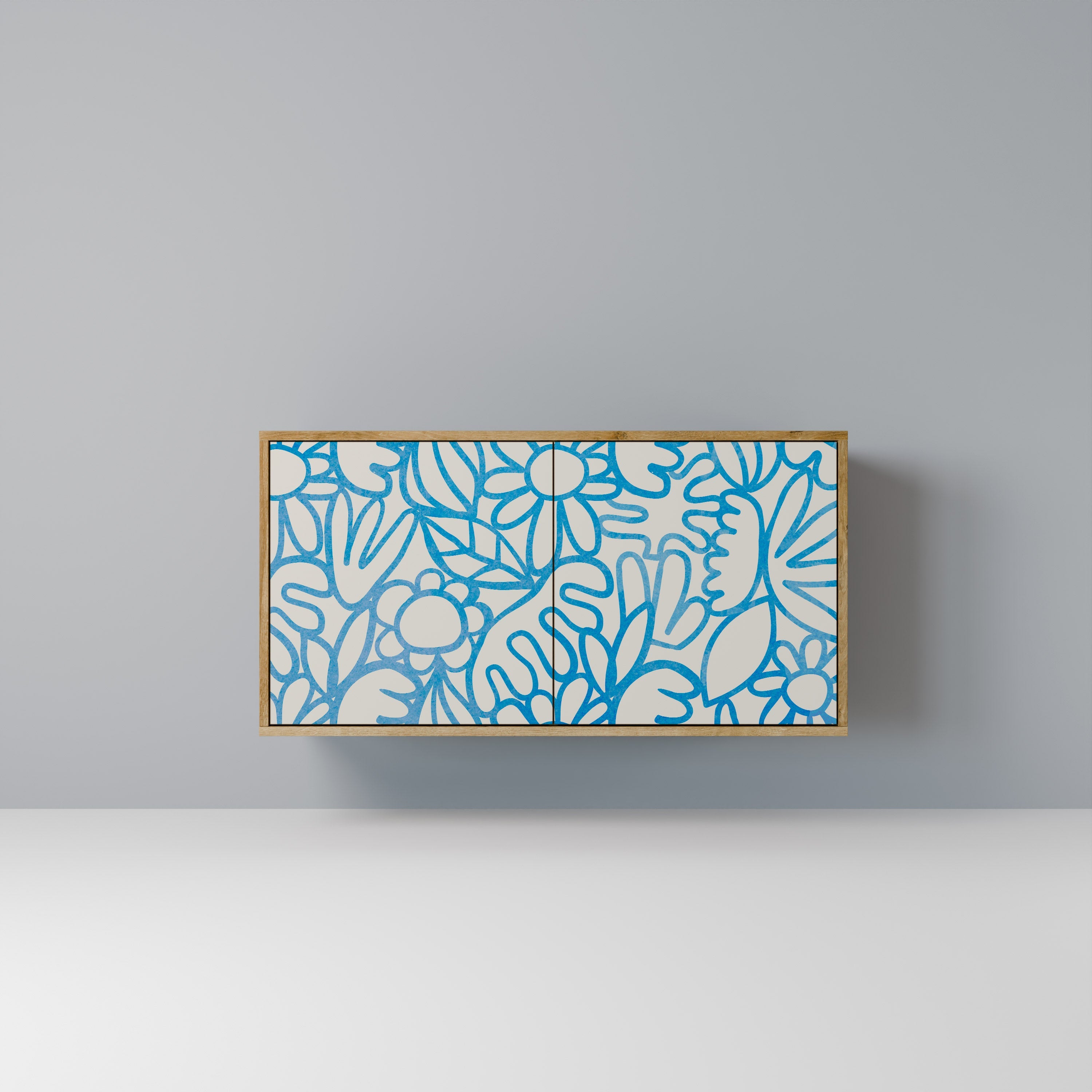 BLOOMY MORNING Aparador de 2 Portas em Efeito Carvalho