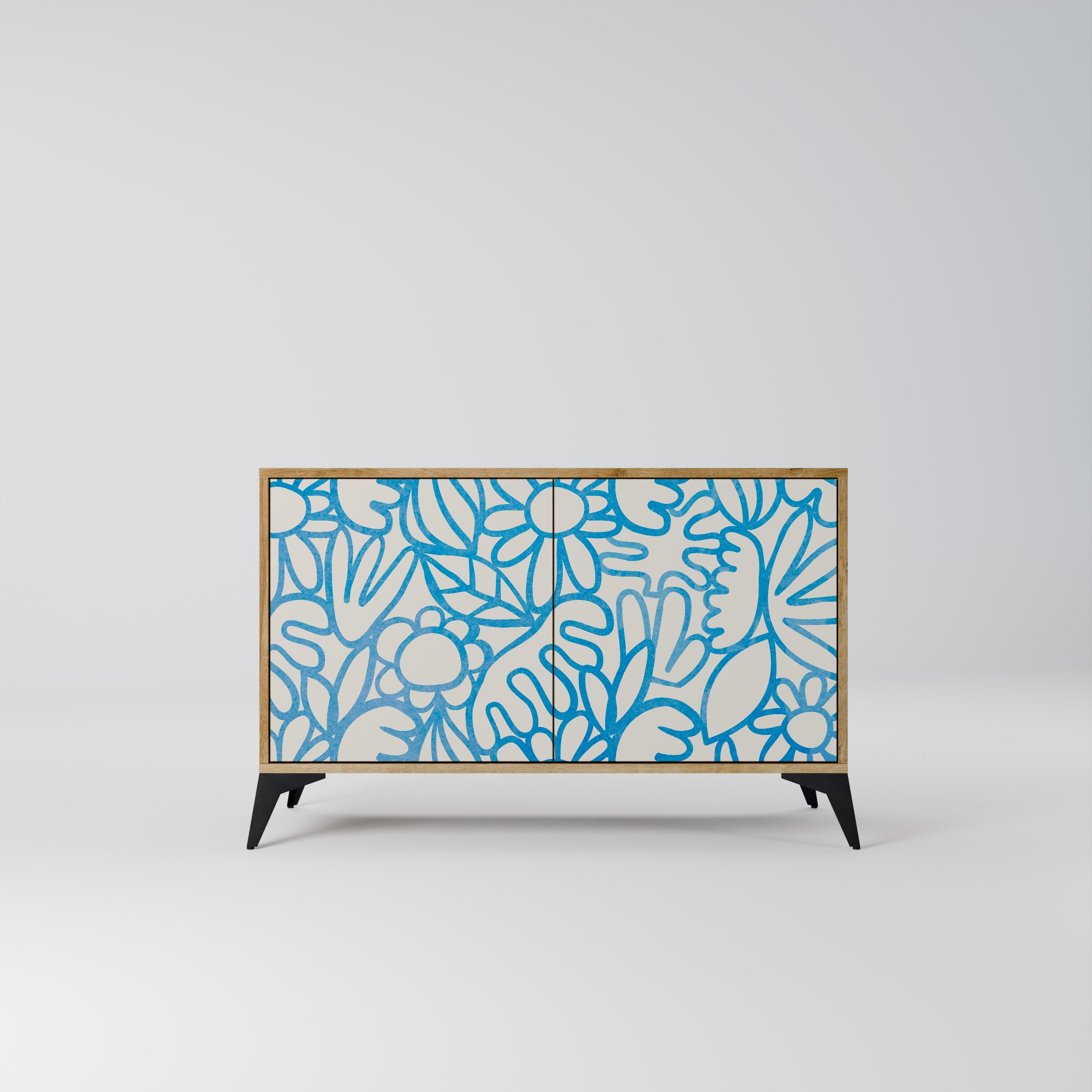 BLOOMY MORNING Aparador de 2 Portas em Efeito Carvalho