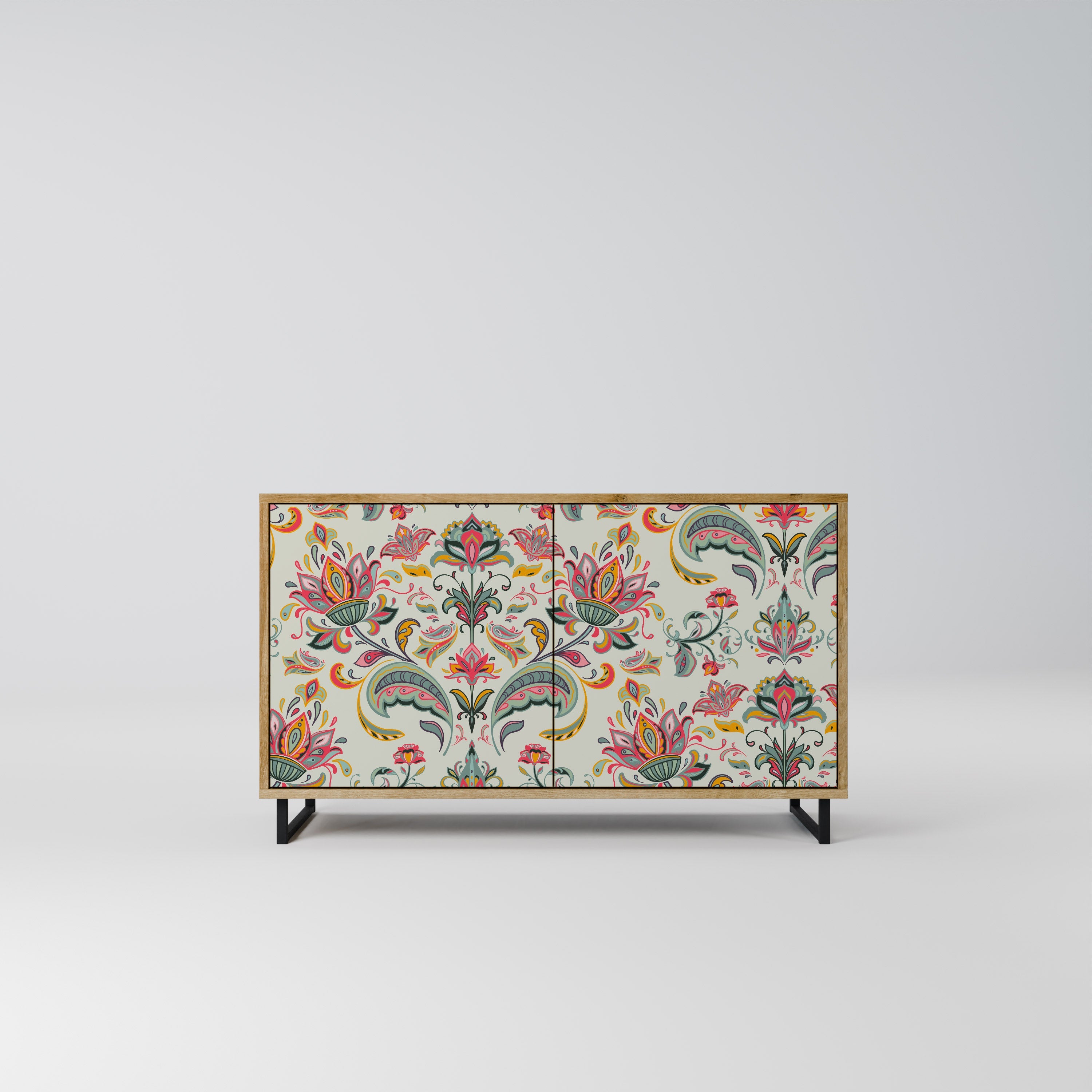 ORGANIC FOLKLORE Aparador de 2 Portas em Efeito Carvalho