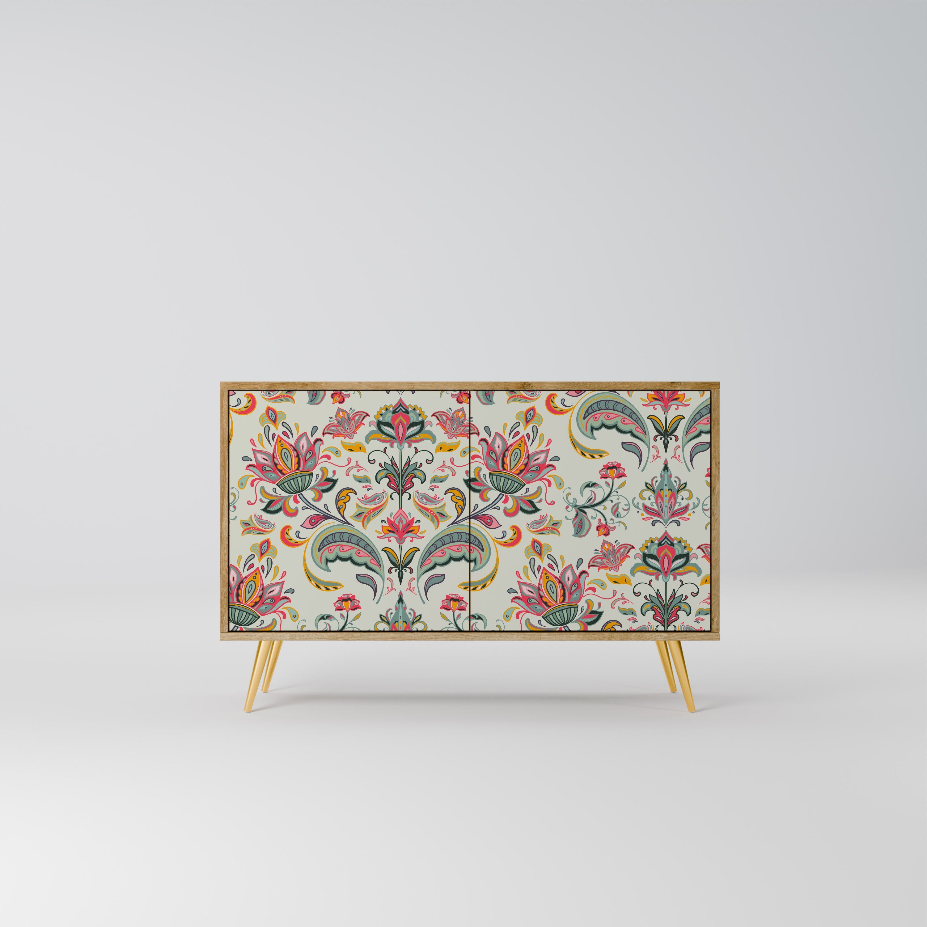 ORGANIC FOLKLORE Aparador de 2 Portas em Efeito Carvalho