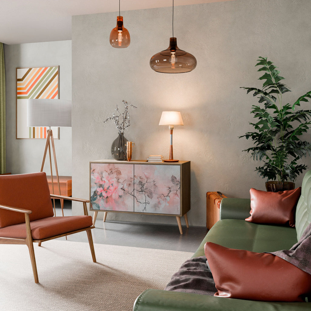 CHERRY BLOSSOM Aparador de 2 Portas em Efeito Carvalho