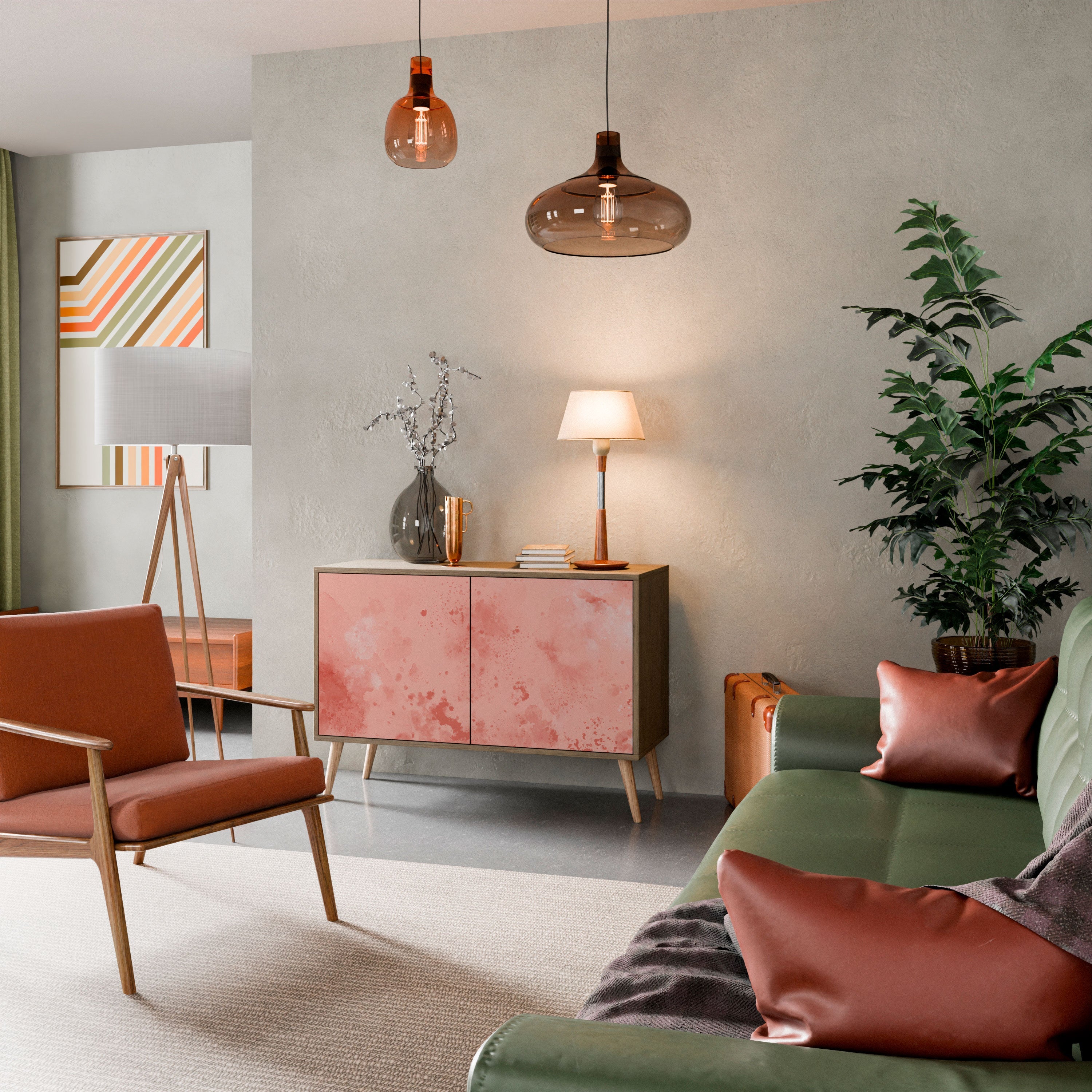 CRANE DANCE Aparador de 2 Portas em Efeito Carvalho