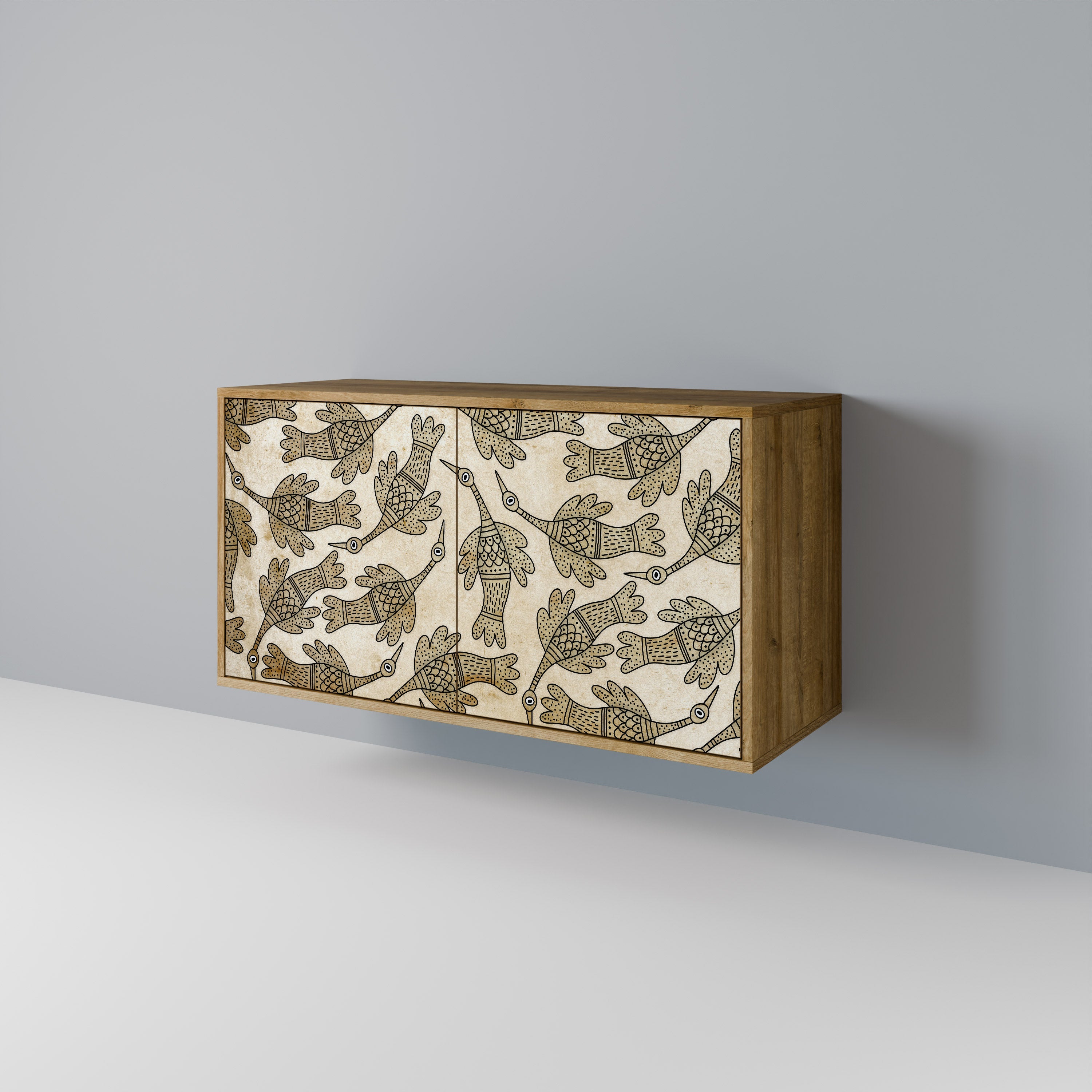 ALMONDINE SONGBIRD Aparador de 2 Portas em Efeito Carvalho