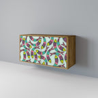 INDIAN FISH Aparador de 2 Portas em Efeito Carvalho