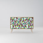 INDIAN FISH Aparador de 2 Portas em Efeito Carvalho