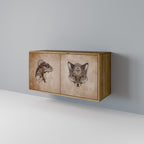 STEAMPUNK CLAN Aparador de 2 Portas em Efeito Carvalho