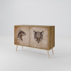 STEAMPUNK CLAN Aparador de 2 Portas em Efeito Carvalho