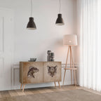 STEAMPUNK CLAN Aparador de 2 Portas em Efeito Carvalho