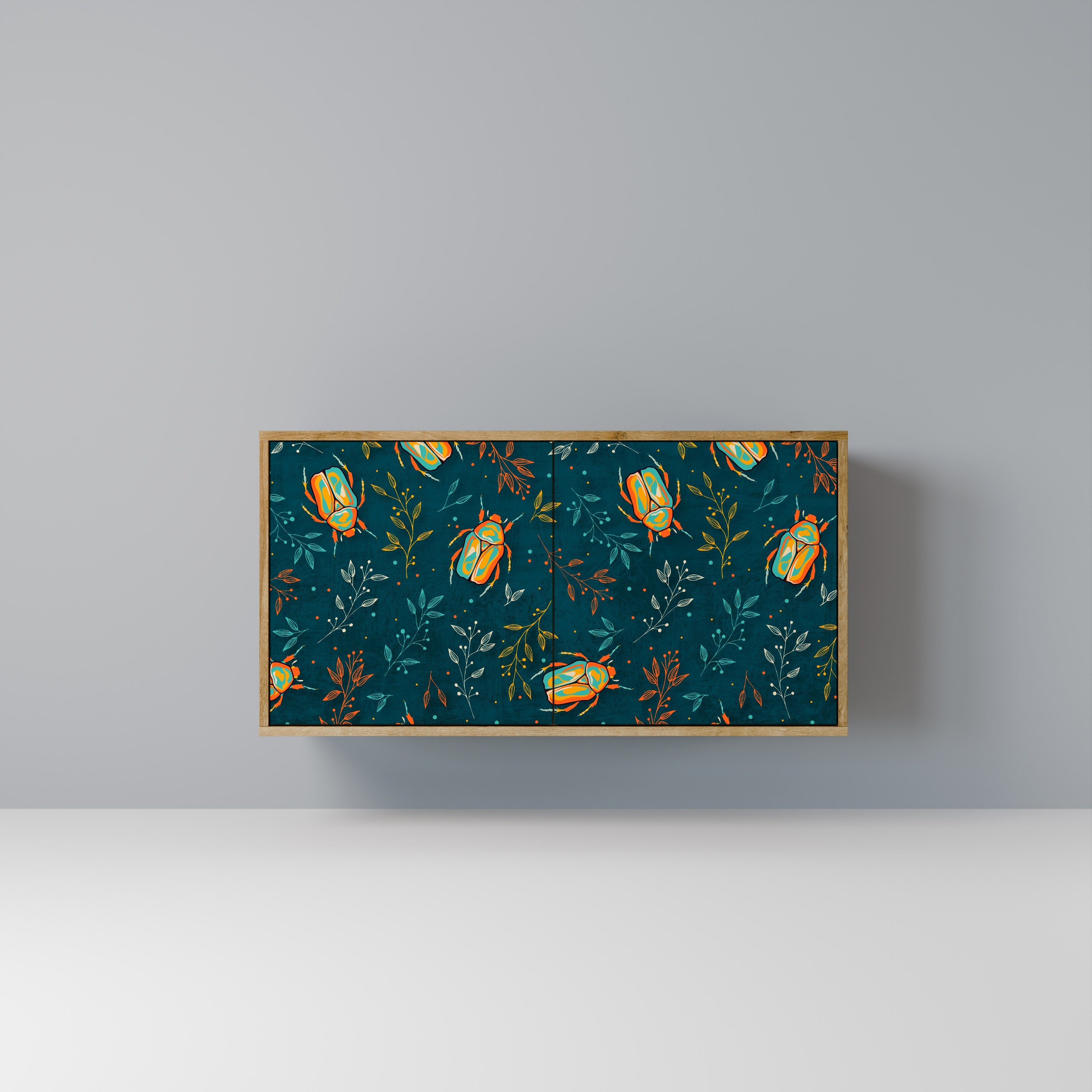 AUTUMN INSECTS Aparador de 2 Portas em Efeito Carvalho