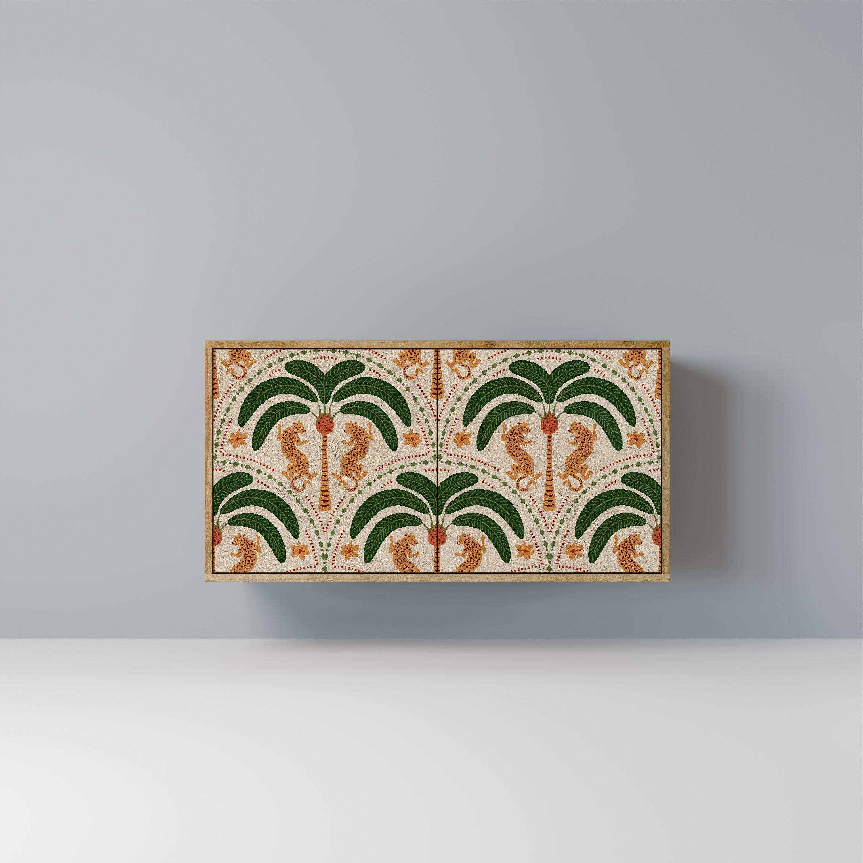 DANCING PREDATORS Aparador de 2 Portas em Efeito Carvalho