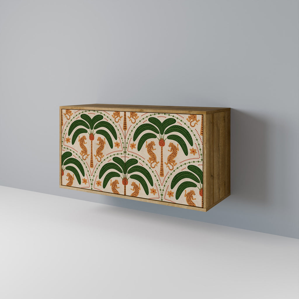 DANCING PREDATORS Aparador de 2 Portas em Efeito Carvalho