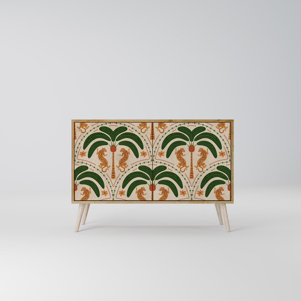 DANCING PREDATORS Aparador de 2 Portas em Efeito Carvalho