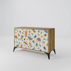 COLORFUL INSECTS Aparador de 2 Portas em Efeito Carvalho