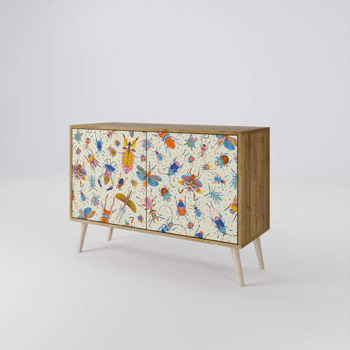 COLORFUL INSECTS 2-Door Sideboard in Oak Effect