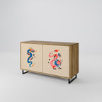 MYTHOLOGICAL CREATURES Aparador de 2 Portas em Efeito Carvalho