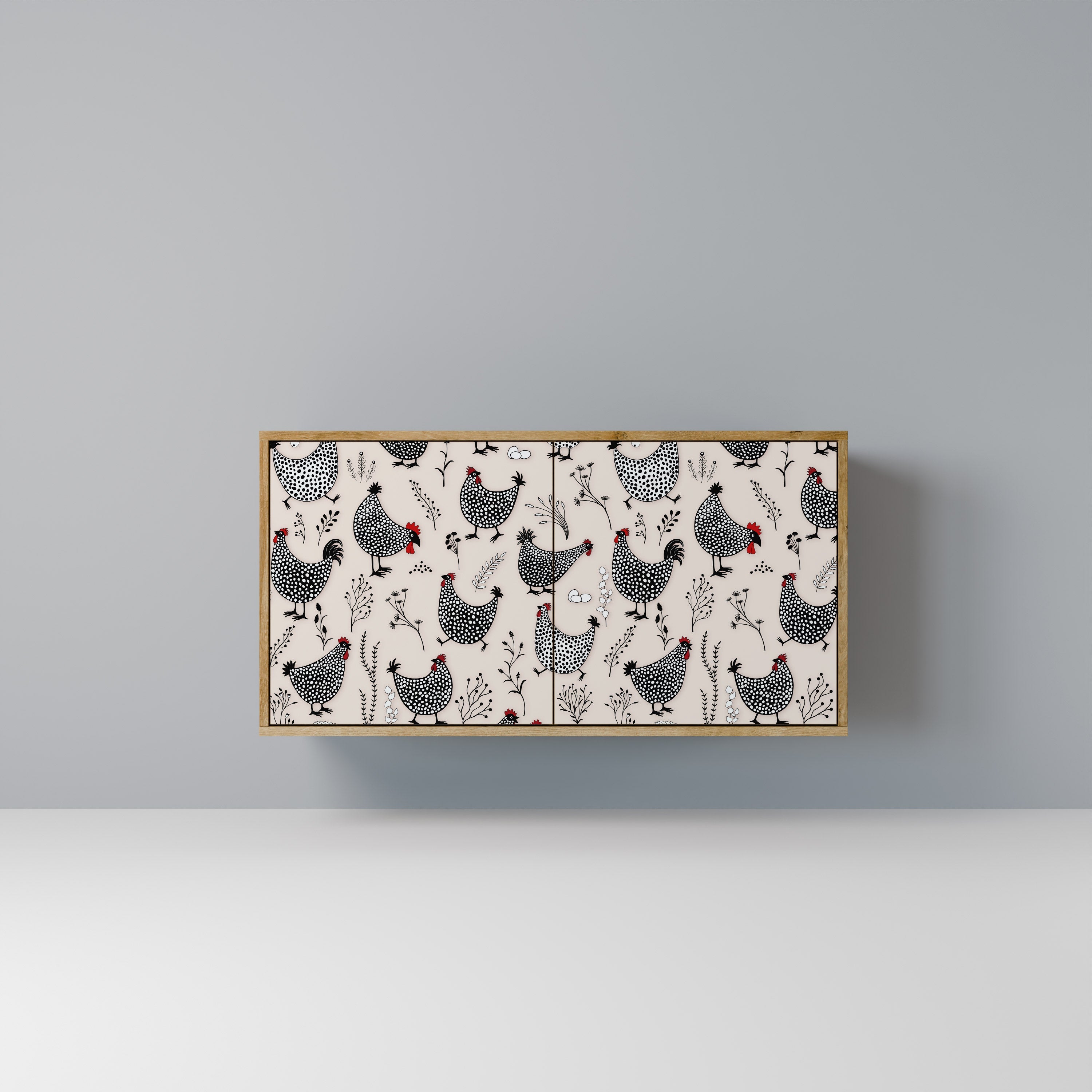 HAPPY HENS Aparador de 2 Portas em Efeito Carvalho