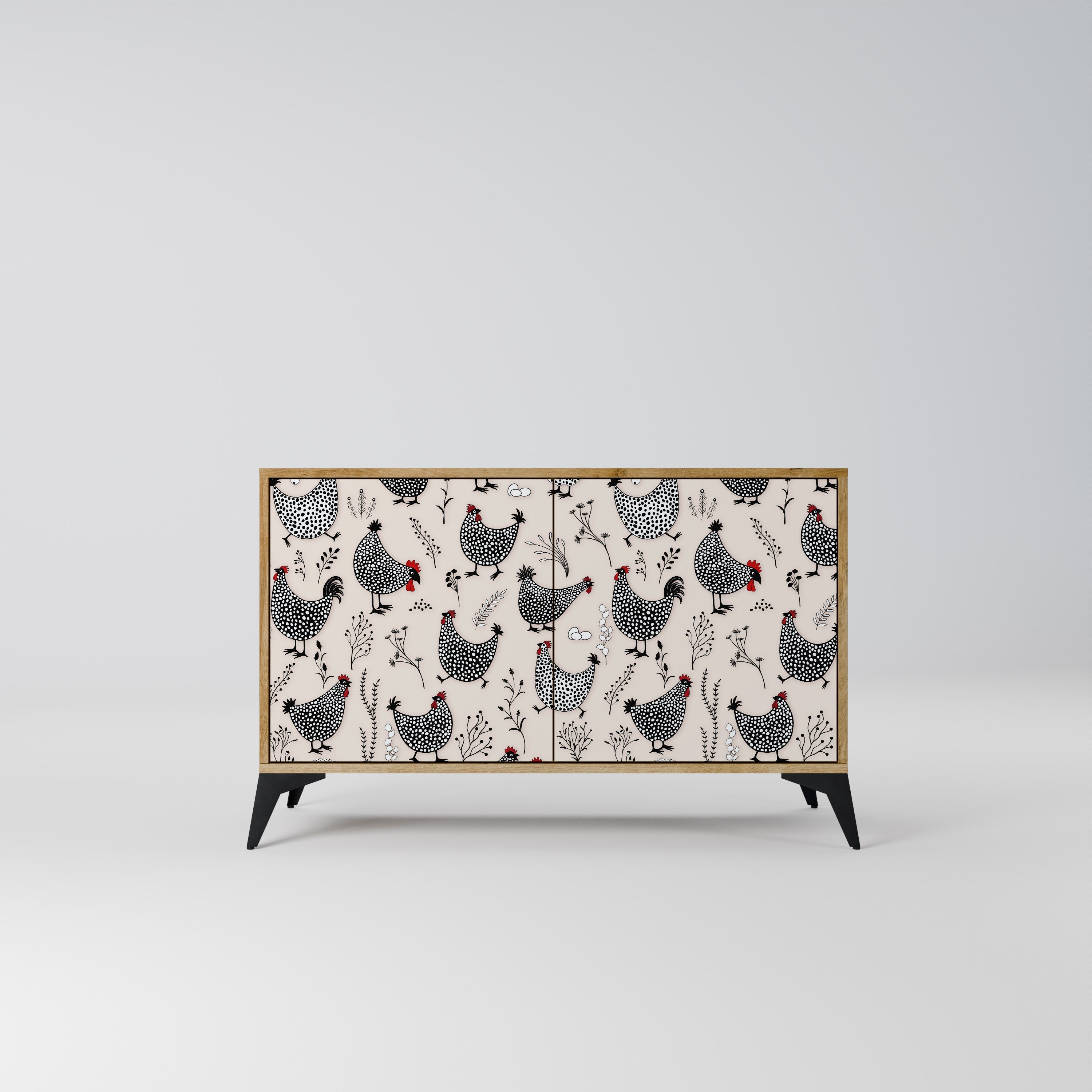 HAPPY HENS Aparador de 2 Portas em Efeito Carvalho