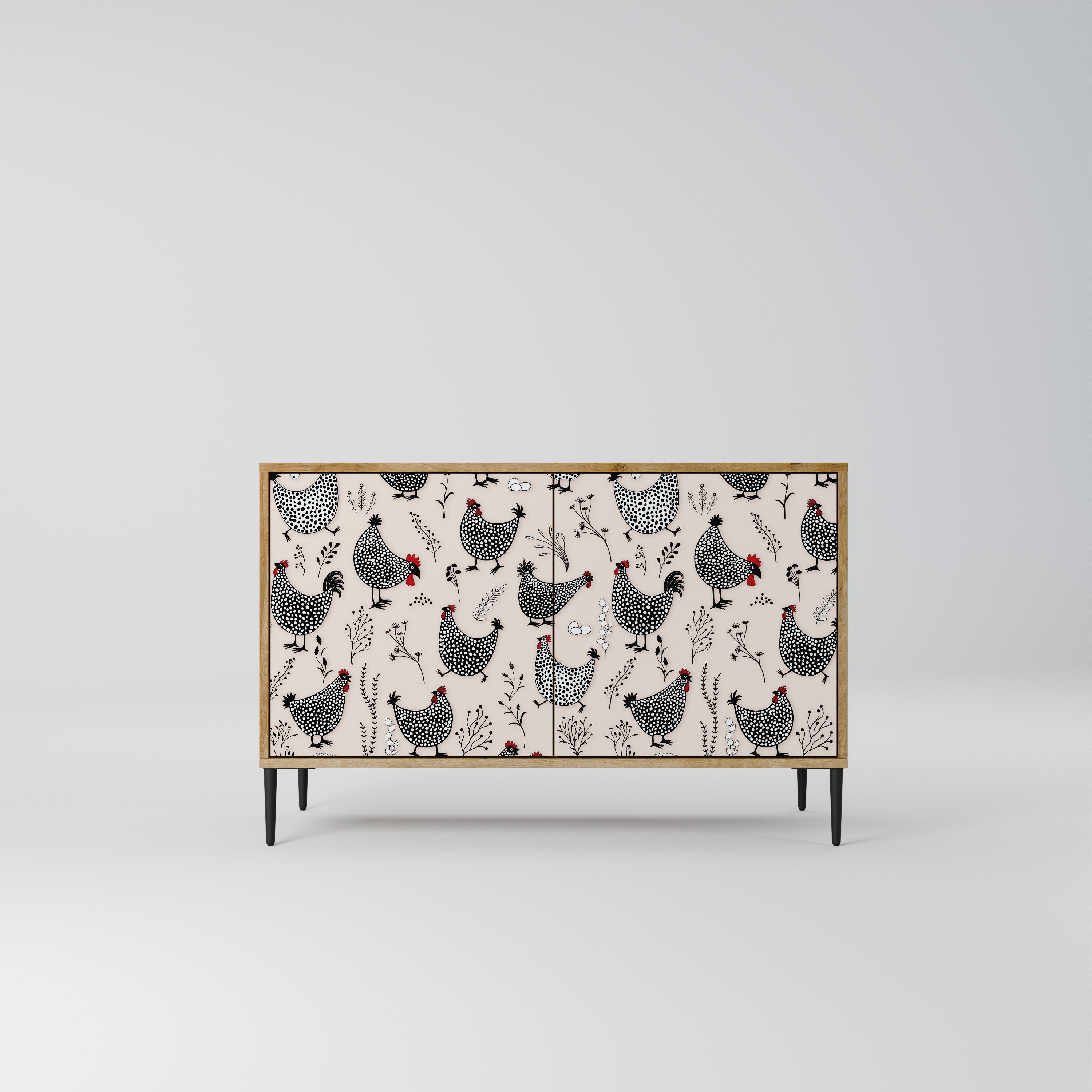 HAPPY HENS Aparador de 2 Portas em Efeito Carvalho