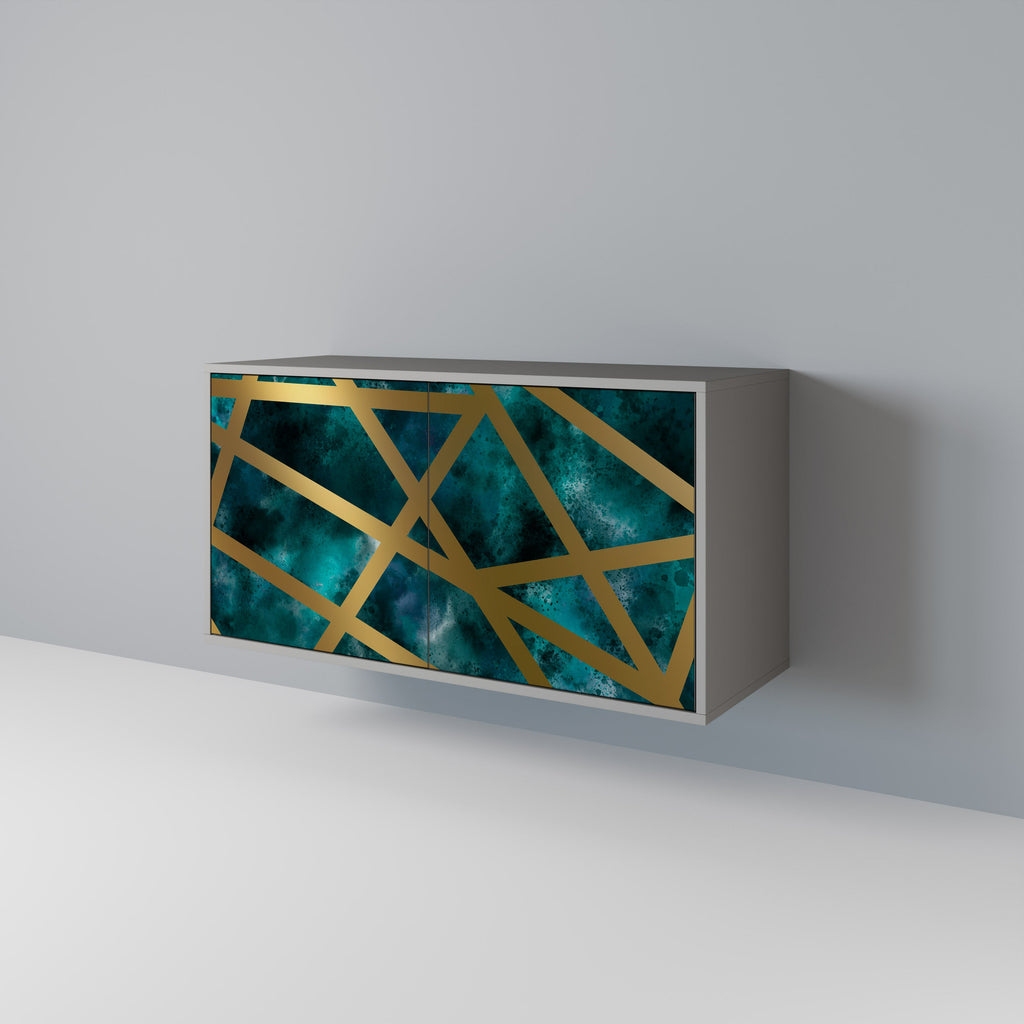 THE LABYRINTH OF GOLD Aparador de 2 Portas em Acabamento Cinzento