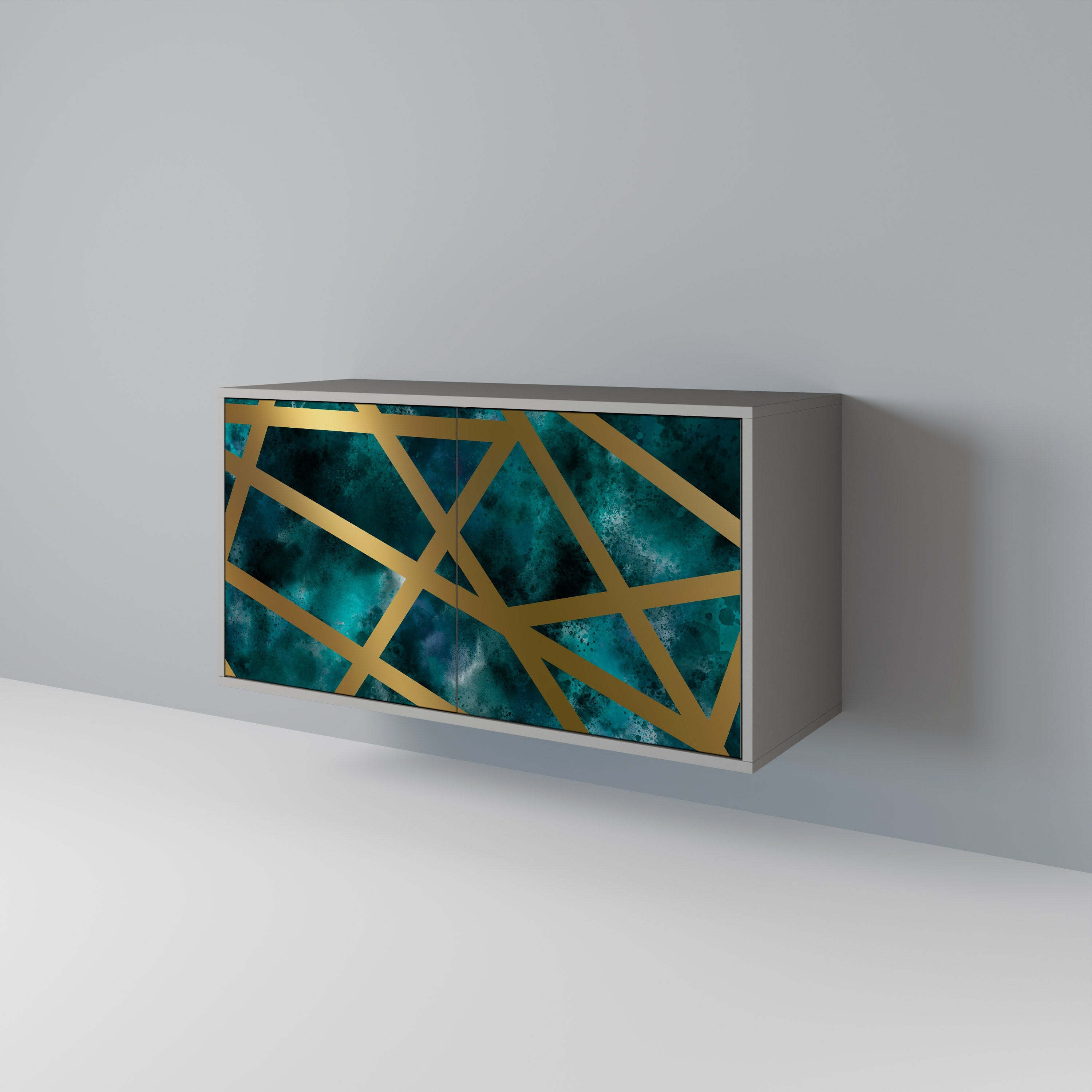 THE LABYRINTH OF GOLD Aparador de 2 Portas em Acabamento Cinzento