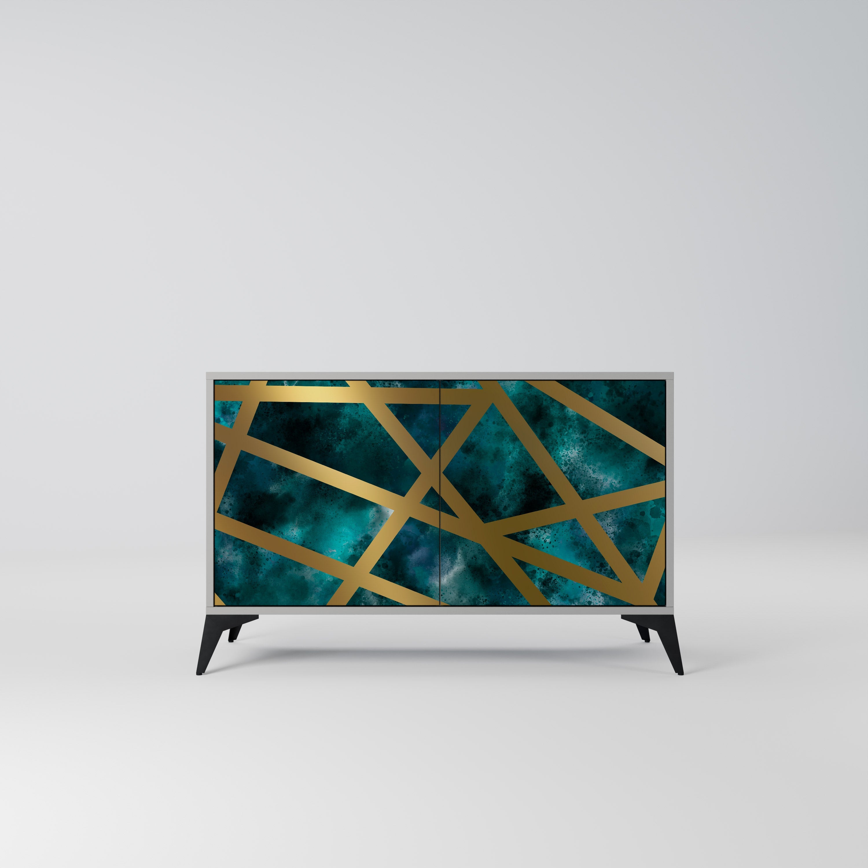 THE LABYRINTH OF GOLD Aparador de 2 Portas em Acabamento Cinzento