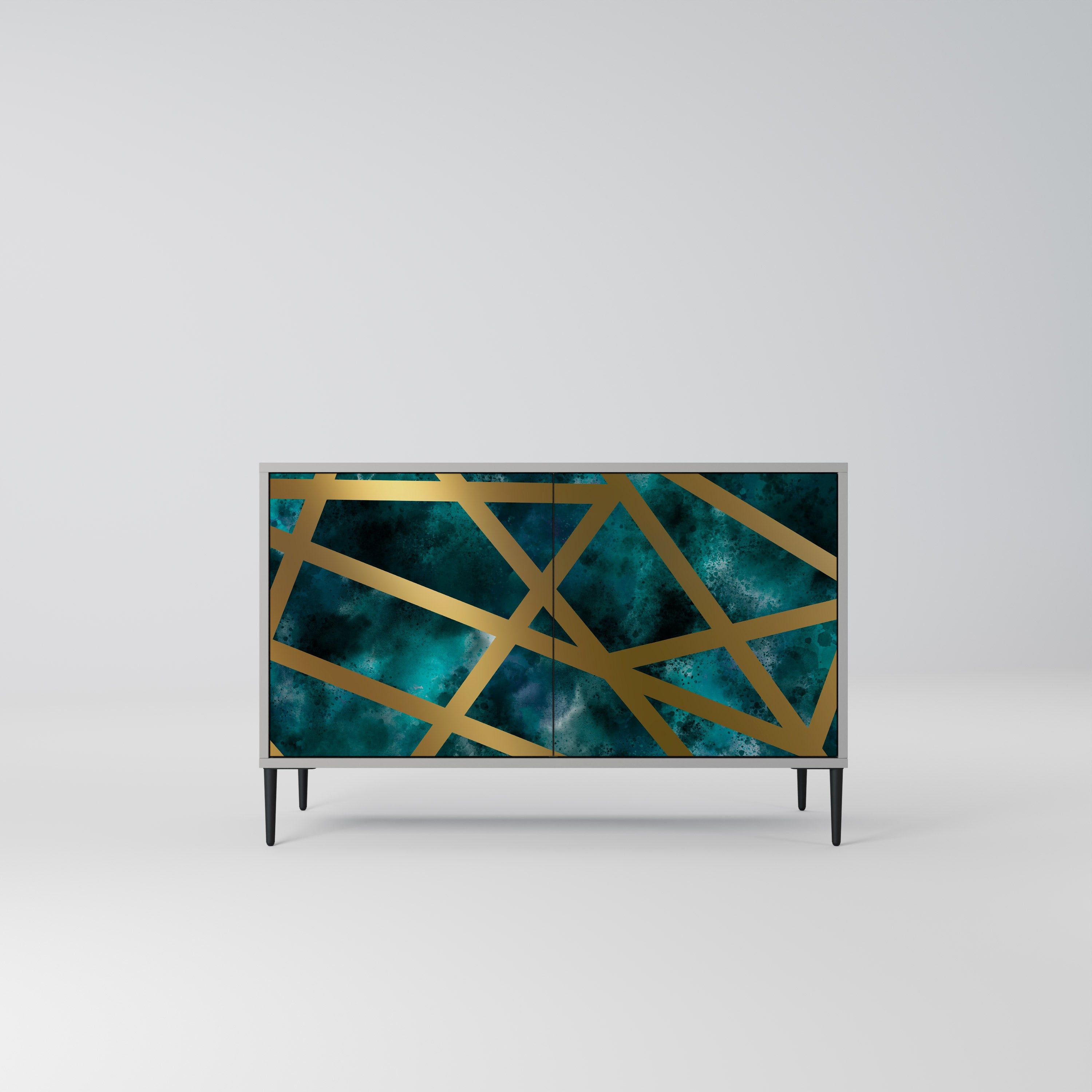 THE LABYRINTH OF GOLD Aparador de 2 Portas em Acabamento Cinzento