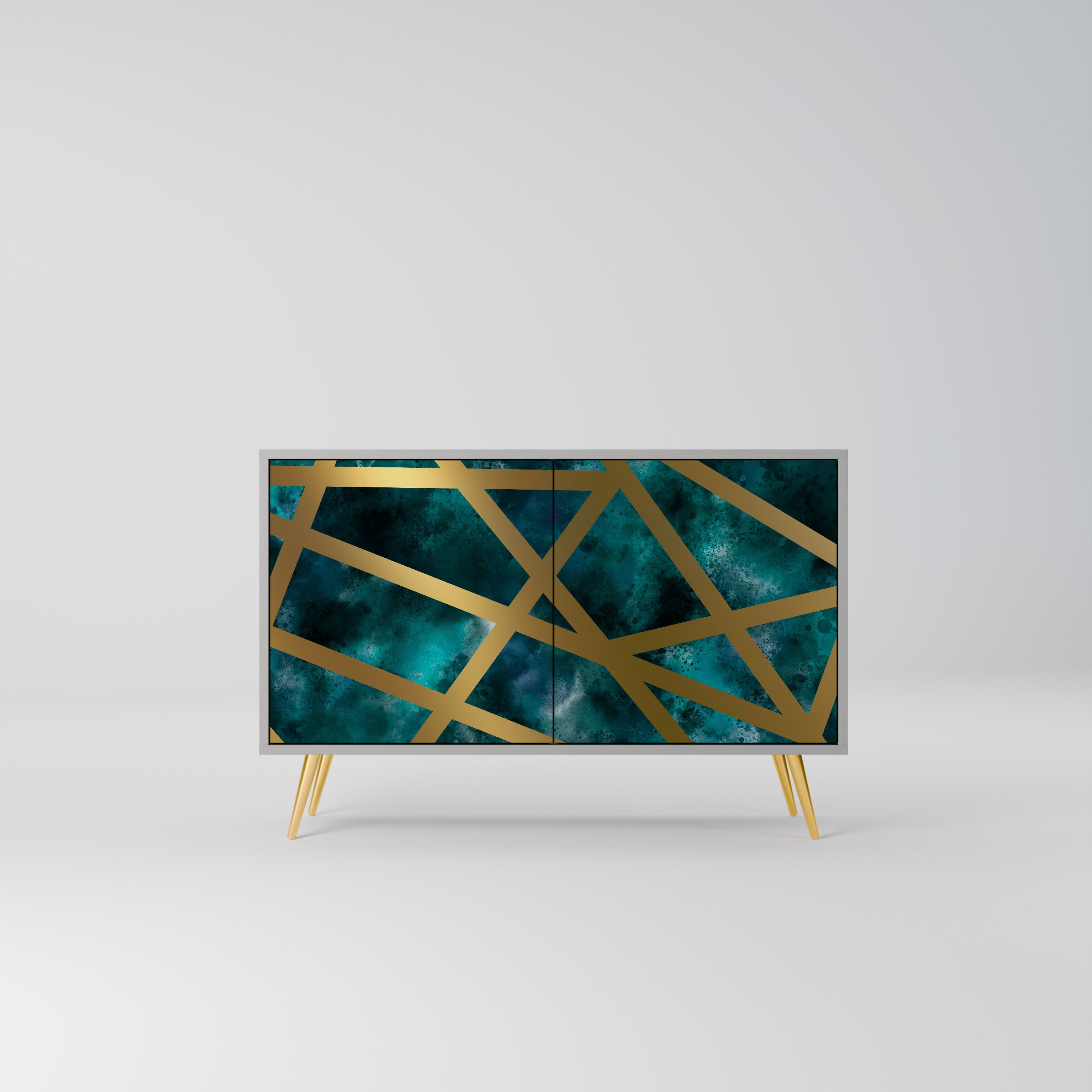 THE LABYRINTH OF GOLD Aparador de 2 Portas em Acabamento Cinzento