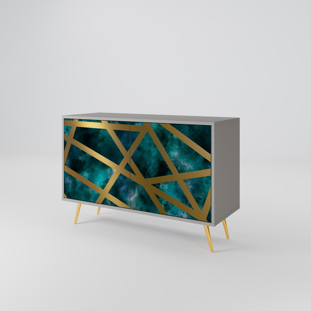 THE LABYRINTH OF GOLD Aparador de 2 Portas em Acabamento Cinzento