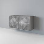 POLYGONAL ARTISTRY Aparador de 2 Portas em Acabamento Cinzento