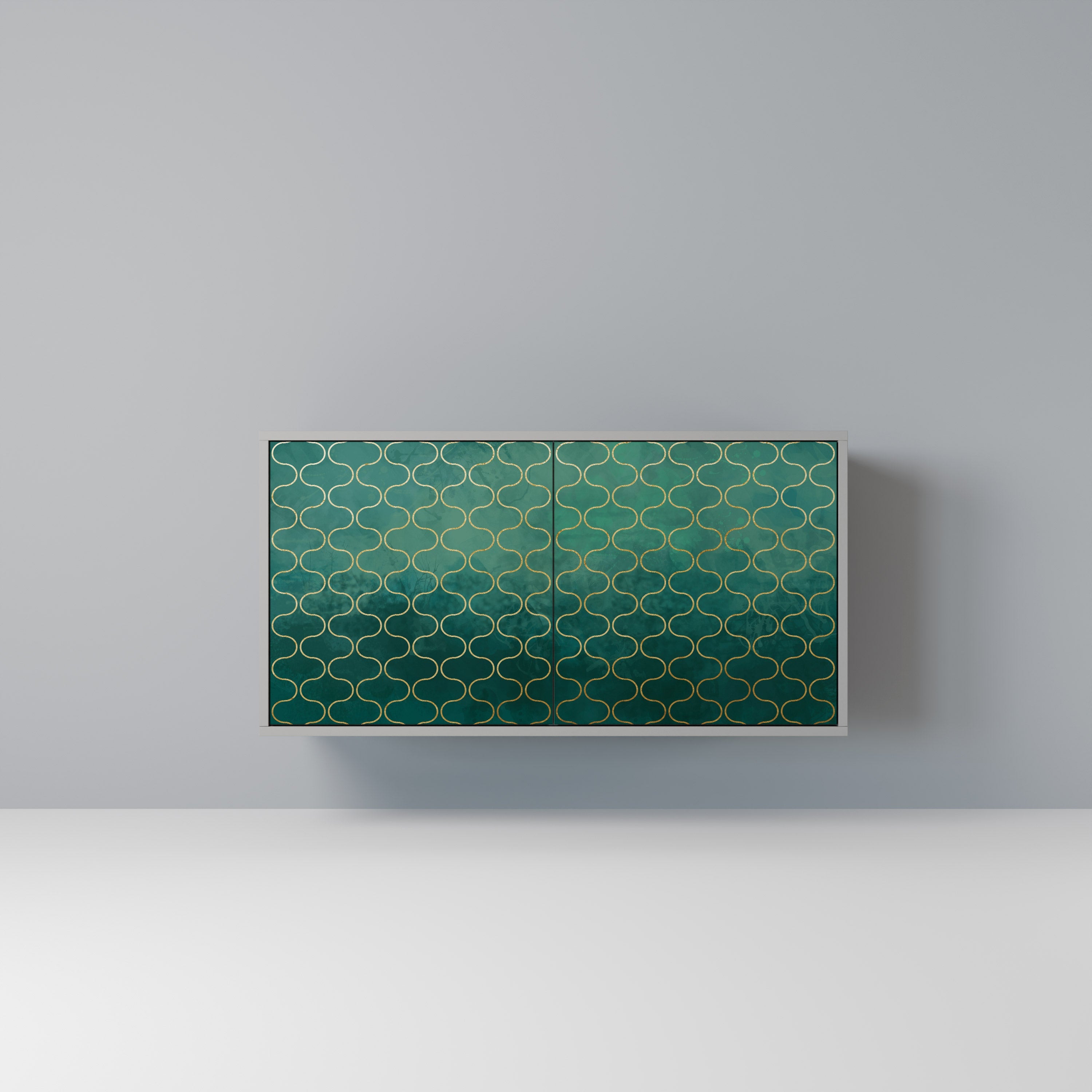 TESSELATED GREENERY Aparador de 2 Portas em Acabamento Cinzento