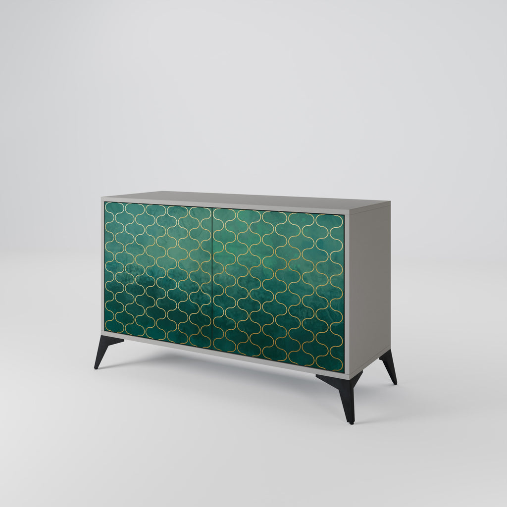 TESSELATED GREENERY 2-Door Sideboard in Grey Finish