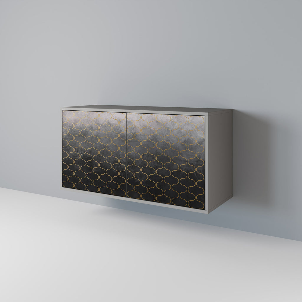 TESSELATED GRAYISH Aparador de 2 Portas em Acabamento Cinzento