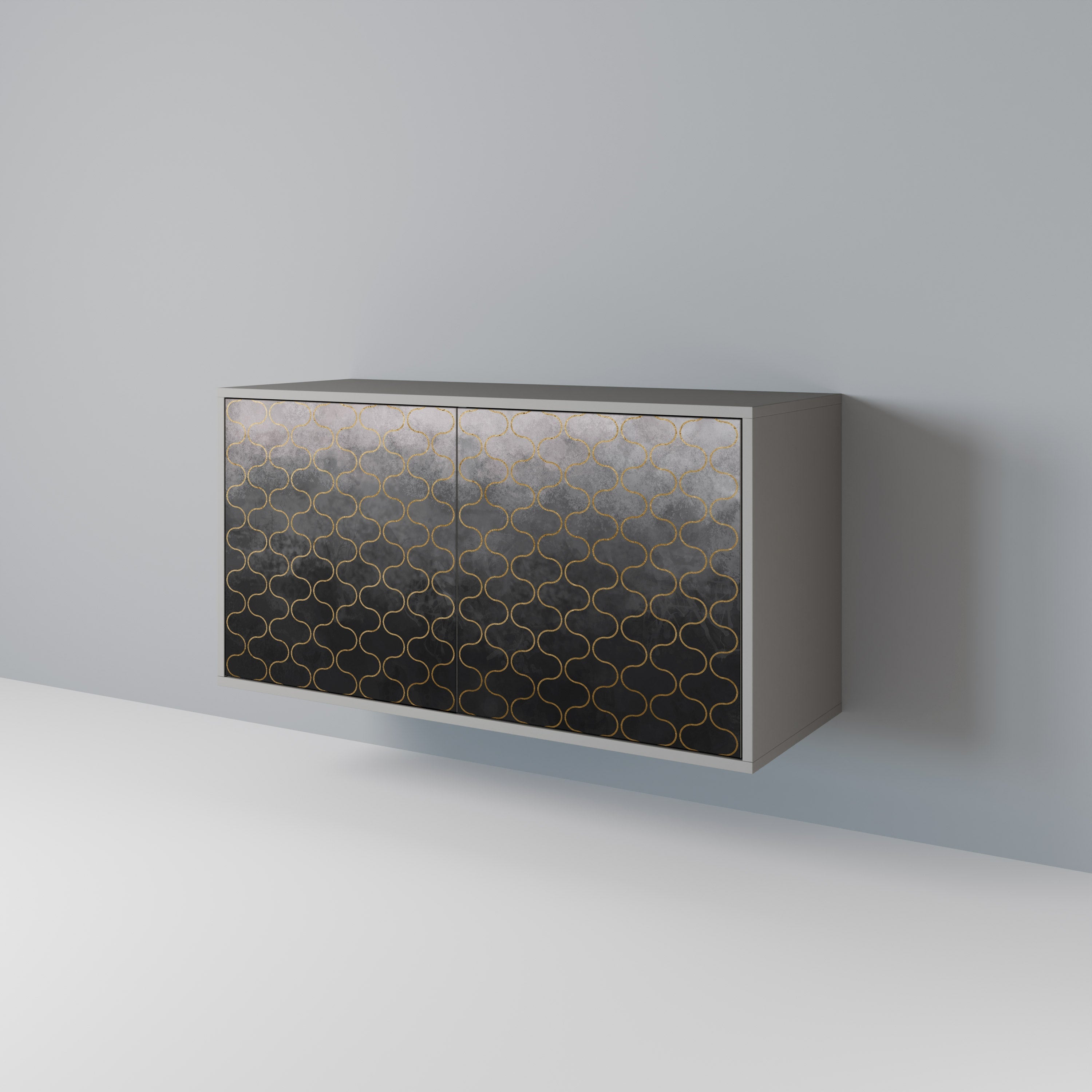 TESSELATED GRAYISH Aparador de 2 Portas em Acabamento Cinzento