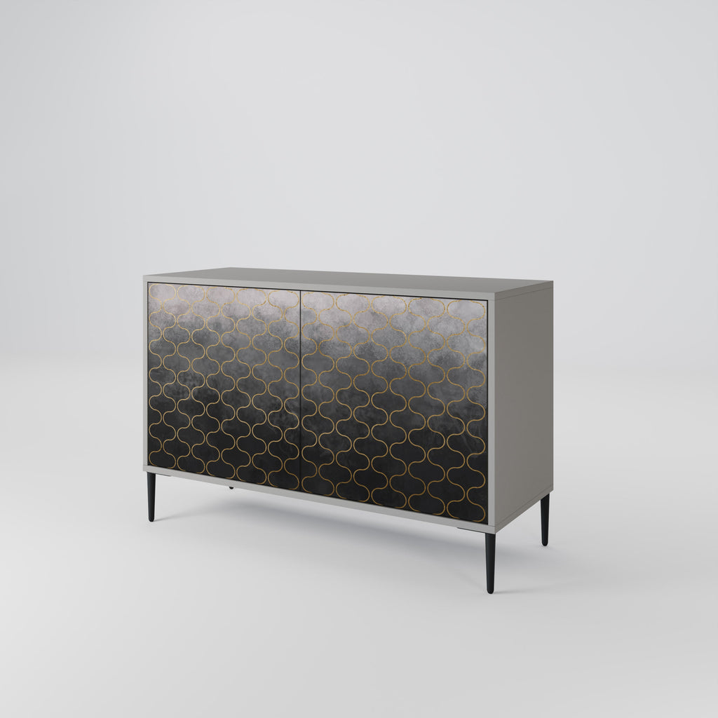 TESSELATED GRAYISH Aparador de 2 Portas em Acabamento Cinzento