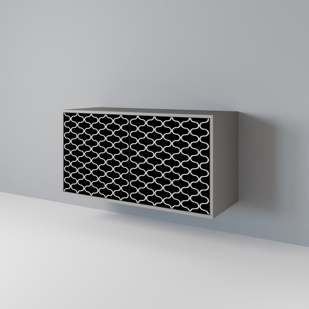 TESSELATED BLACKNESS Aparador de 2 Portas em Acabamento Cinzento