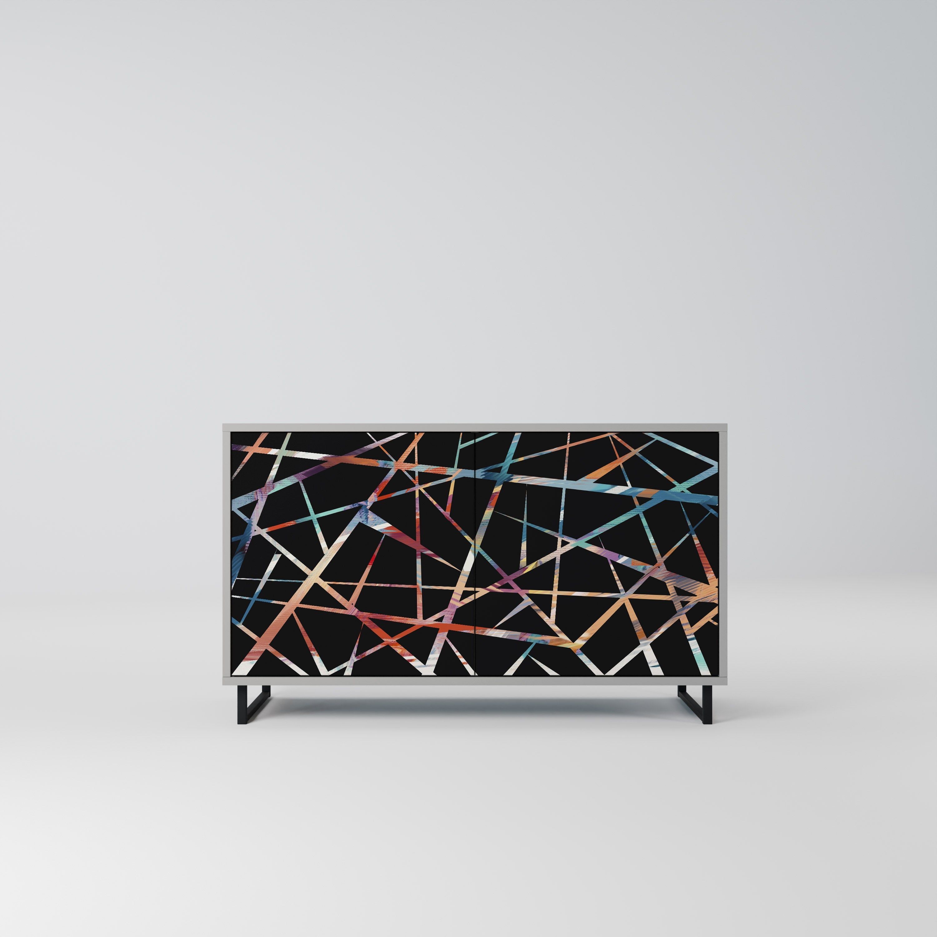 POLYGON VERVE Aparador de 2 Portas em Acabamento Cinzento