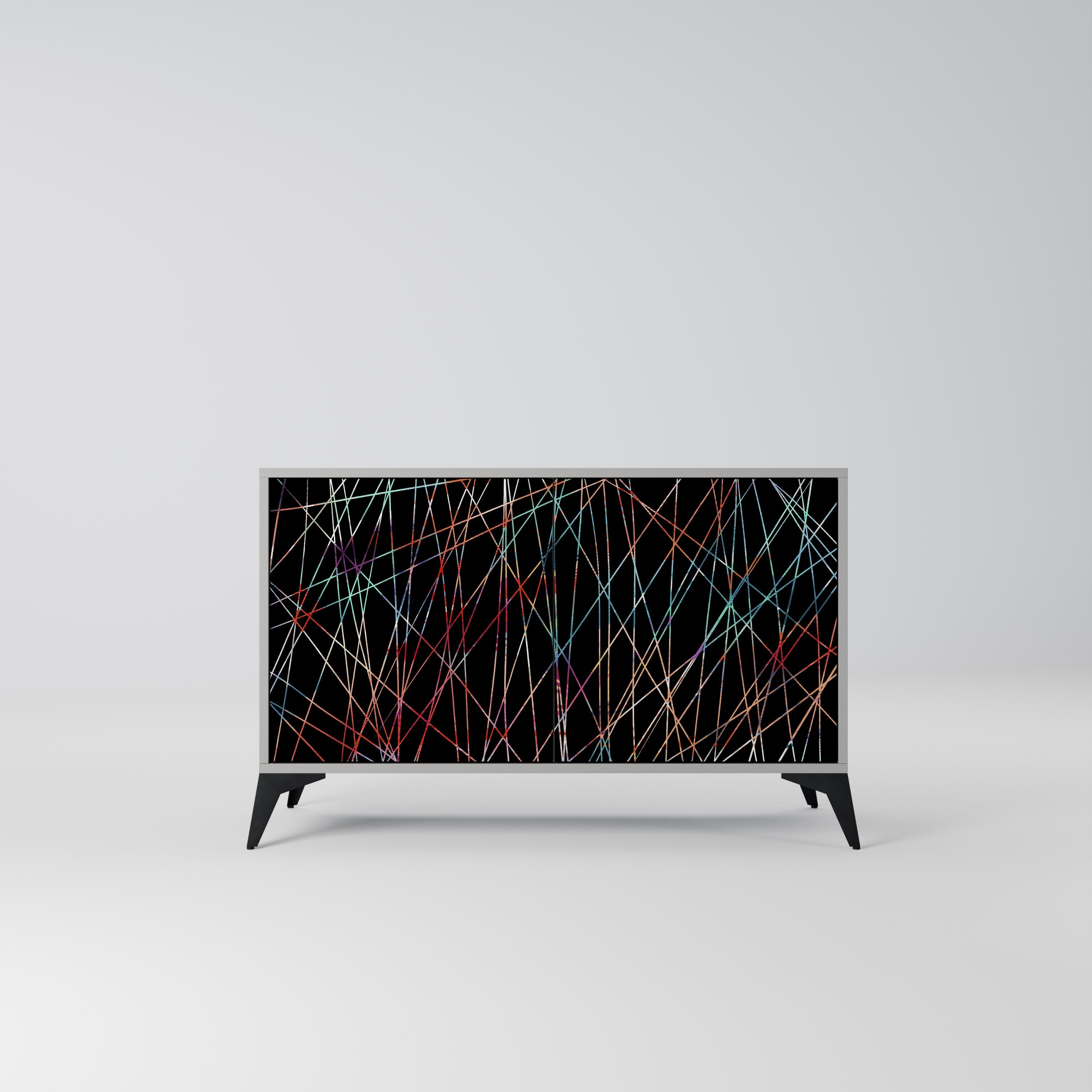 LUMINOUS SNARE Aparador de 2 Portas em Acabamento Cinzento