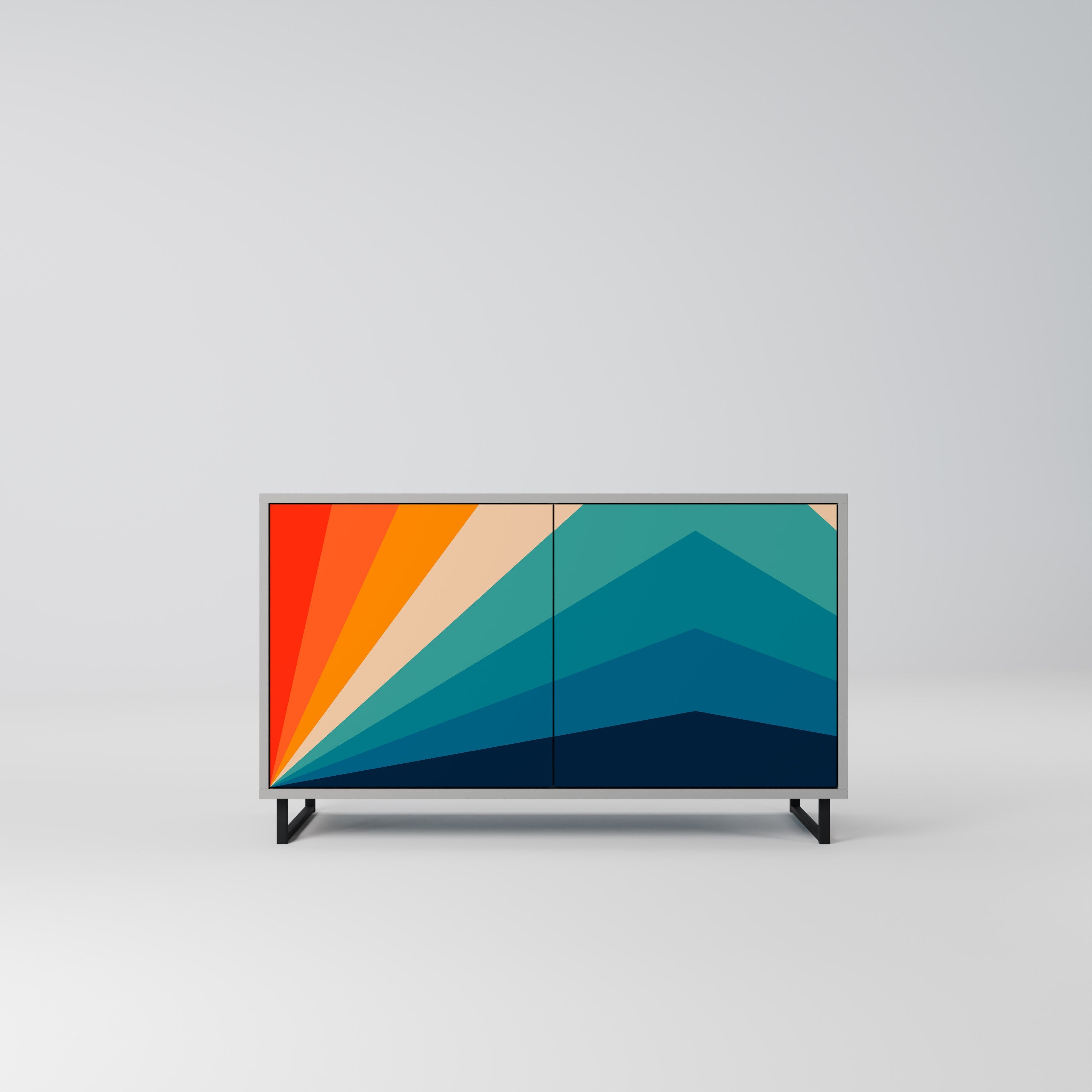 PRISM CONCUSSION Aparador de 2 Portas em Acabamento Cinzento