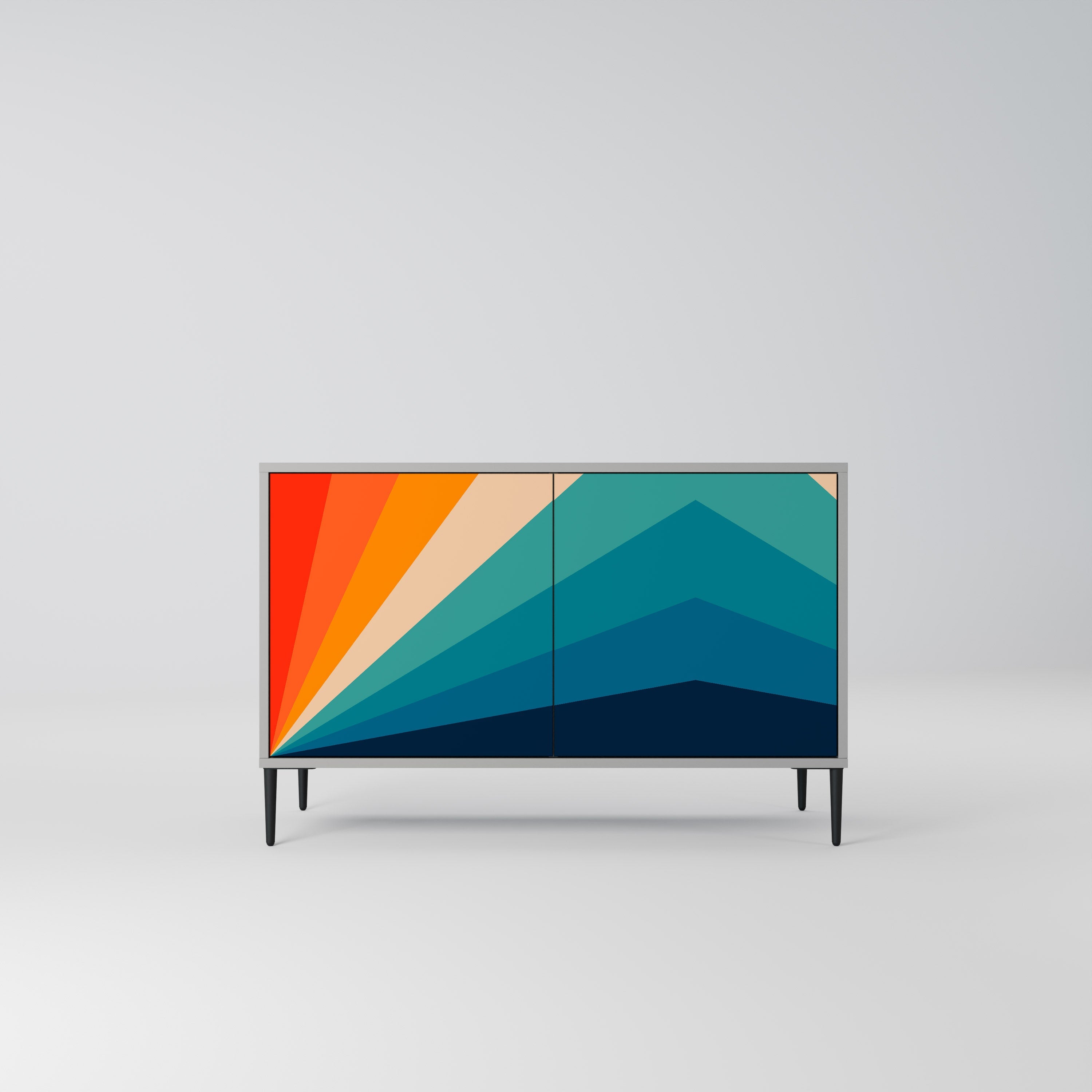 PRISM CONCUSSION Aparador de 2 Portas em Acabamento Cinzento