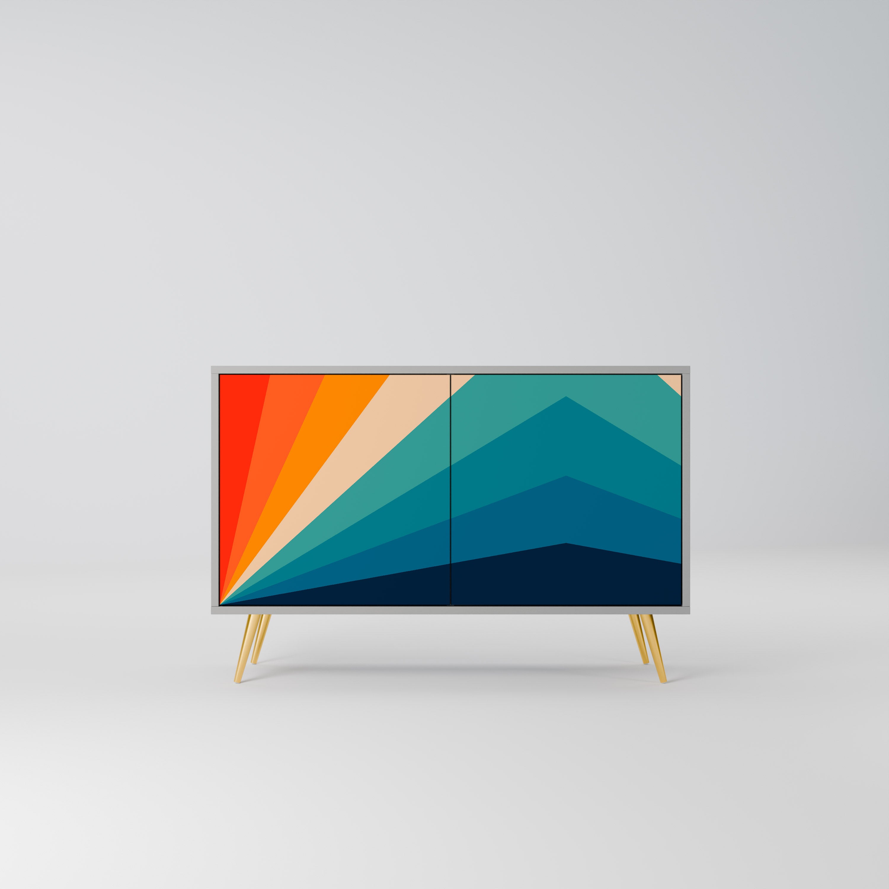 PRISM CONCUSSION Aparador de 2 Portas em Acabamento Cinzento