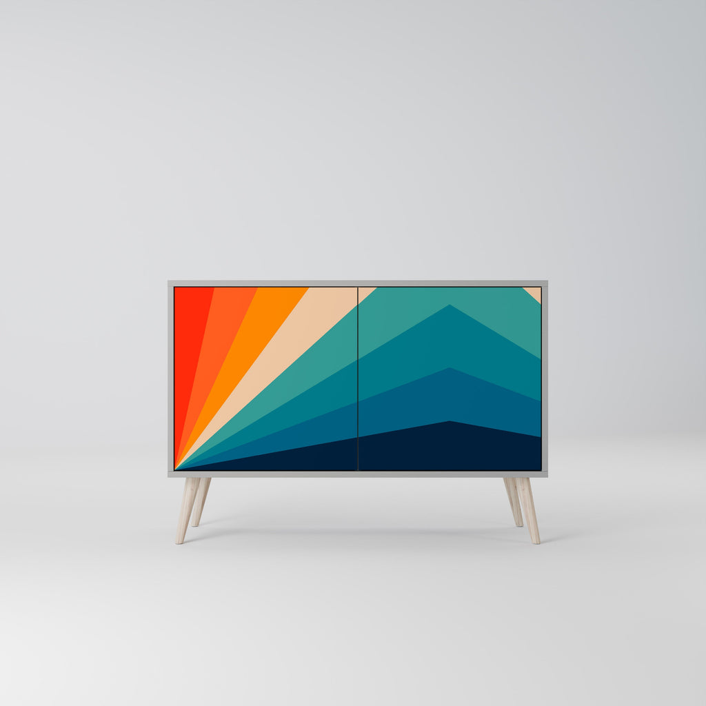 PRISM CONCUSSION Aparador de 2 Portas em Acabamento Cinzento