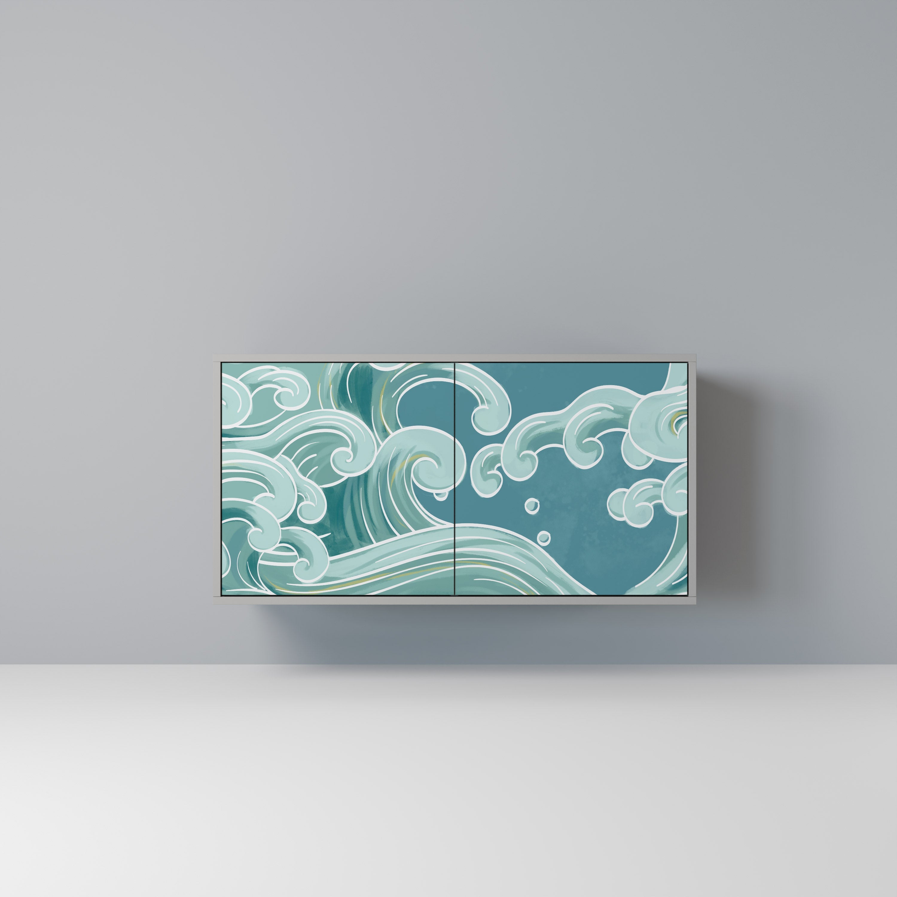 ASIAN SWAY Aparador de 2 Portas em Acabamento Cinzento