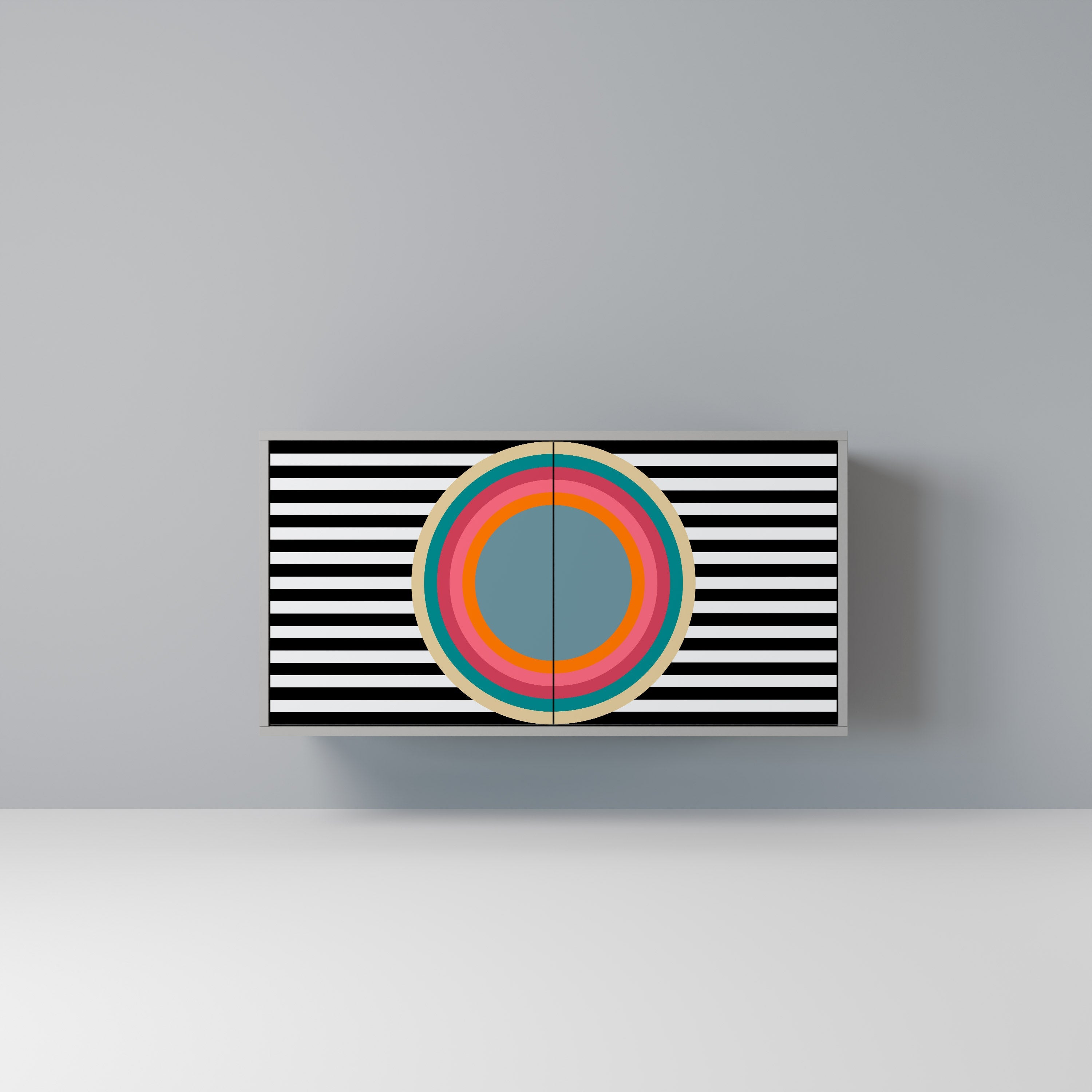 SPECTRA SHOWCASE Aparador de 2 Portas em Acabamento Cinzento