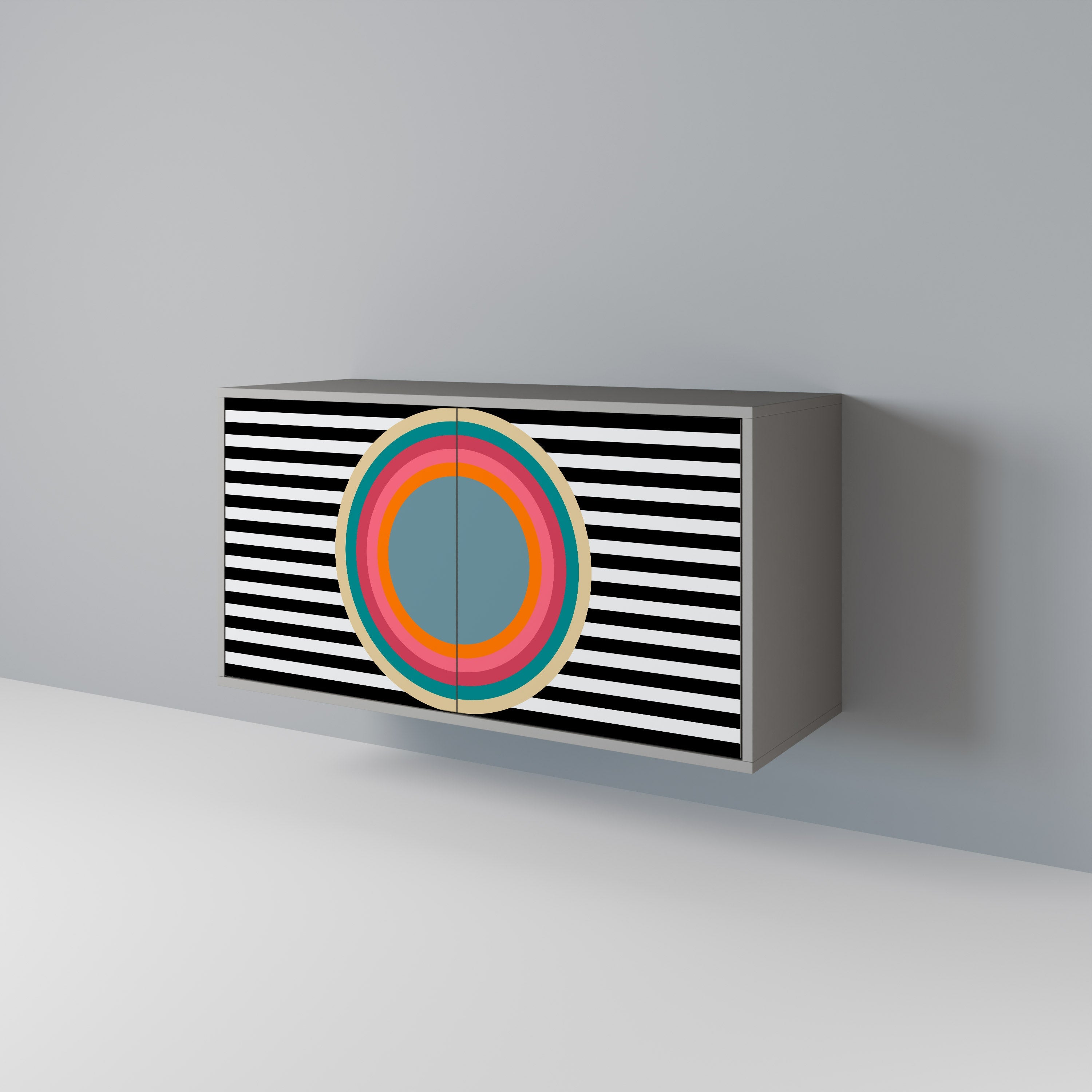 SPECTRA SHOWCASE Aparador de 2 Portas em Acabamento Cinzento