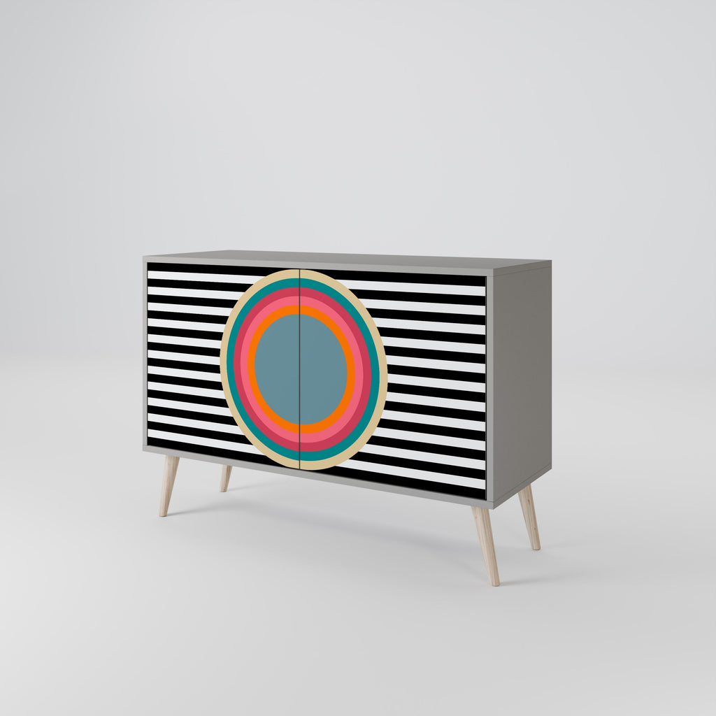 SPECTRA SHOWCASE Aparador de 2 Portas em Acabamento Cinzento